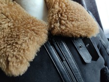 Hilfiger Designer Shearling Sheepskin Leather Flying Aviator Jacket Rrp £2500.00