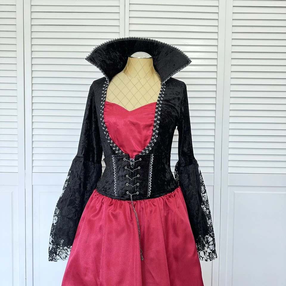 Disfraz de Vampiro Adulto Victoriano Vampiresa Halloween Vestido Elegante Mediano 8-10 Foto 4 de 4