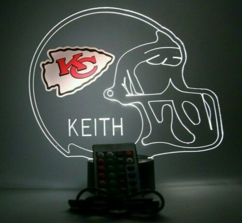 Kansas City Chiefs KC Beleuchtung Fußball LED Sport Fan Lampe - personalisiert KOSTENLOS - Bild 11 von 12