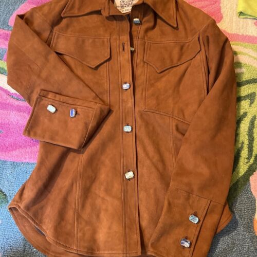 Veste neuve taille XS Free People Dancassab Maria 100% cuir fait main daim marron - Photo 4 sur 6