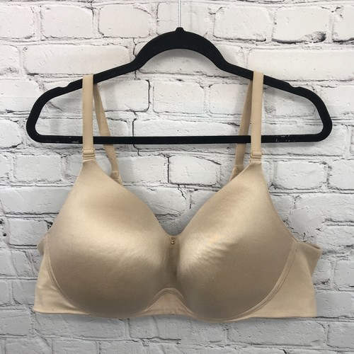 Cacique Bra Womens 42D Balconette Lightly Lined No-Wire Adjustable Strap Beige