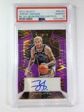 PSA 10 2022-23 Panini Select Jeremy Sochan Rookie Auto Purple Pulsar FOTL /15