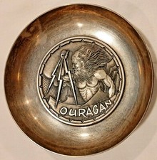 Coupelle TCD OURAGAN vintage Marine Nationale métal argenté ORIGINAL vide poche