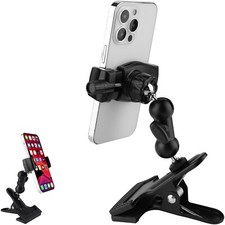 Clamp Phone Stand Holder for Desk/Table/Glass Door/Desktop Baffle/Easel,360 176