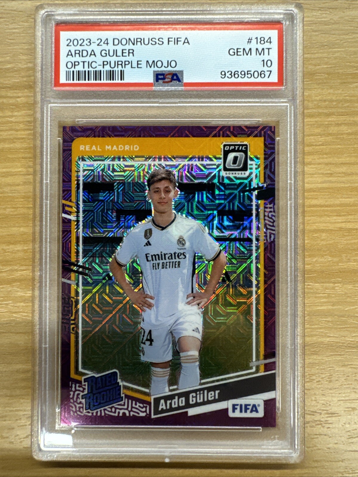 2023-24 Donruss Optic Arda Guler RC Rated Rookie Purple Mojo /25 PSA 10 POP 1🔥