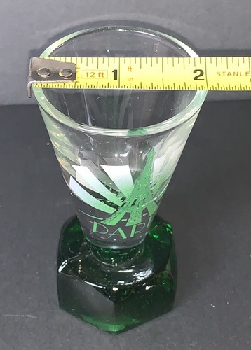 PARIS Eiffelturm - Glas Schnapsglas geometrisch grüner Sockel Barware - Bild 7 von 10