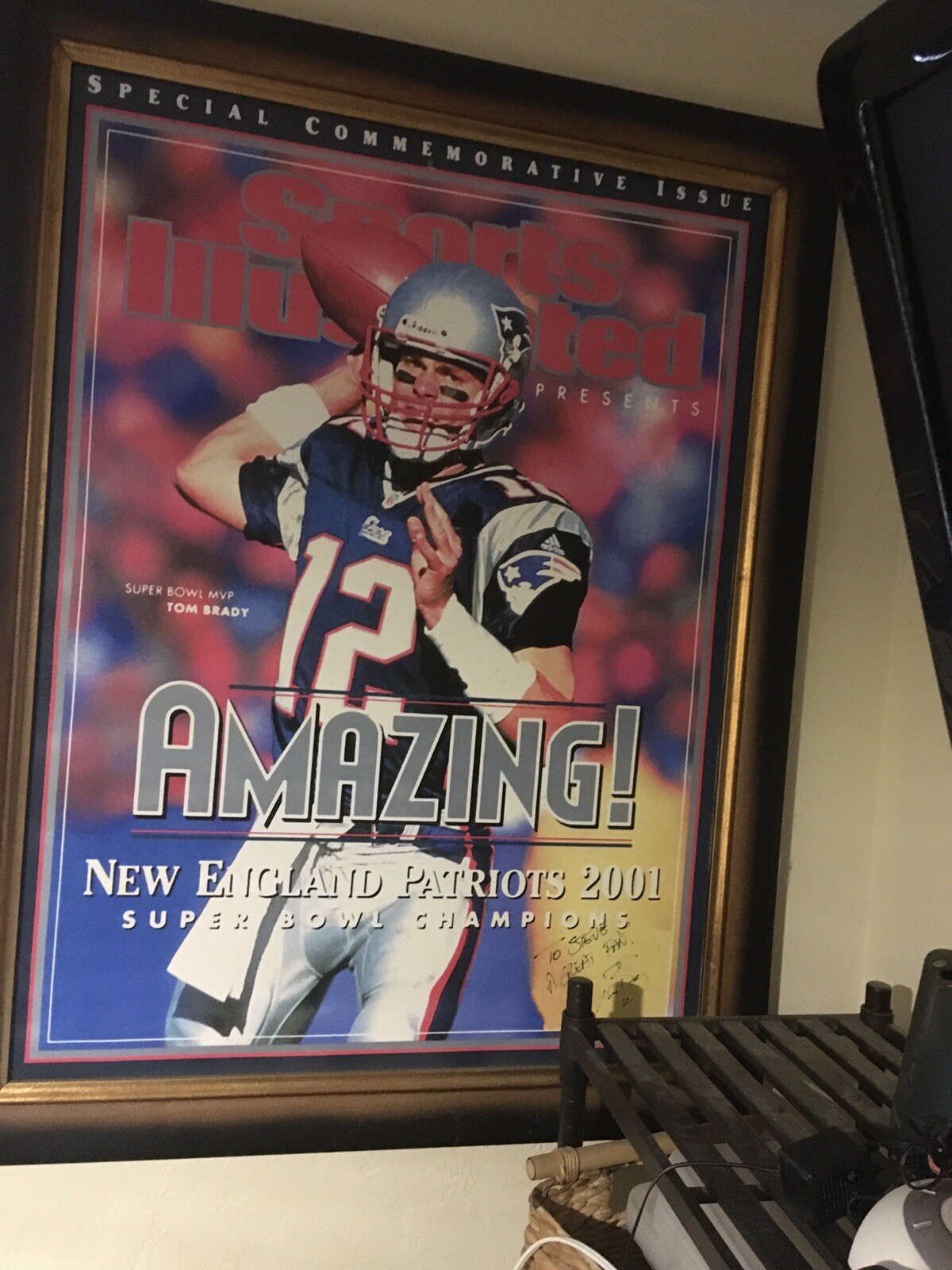 Tom Brady Autographed Signed New England Patriots 30x40 Canvas - Super Bowl XXXVI JSA COA - Patriots Auto NFL 