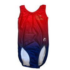 Garland Activewear AS Gymnastics Leotard Red  Blue Ombre Adult Small