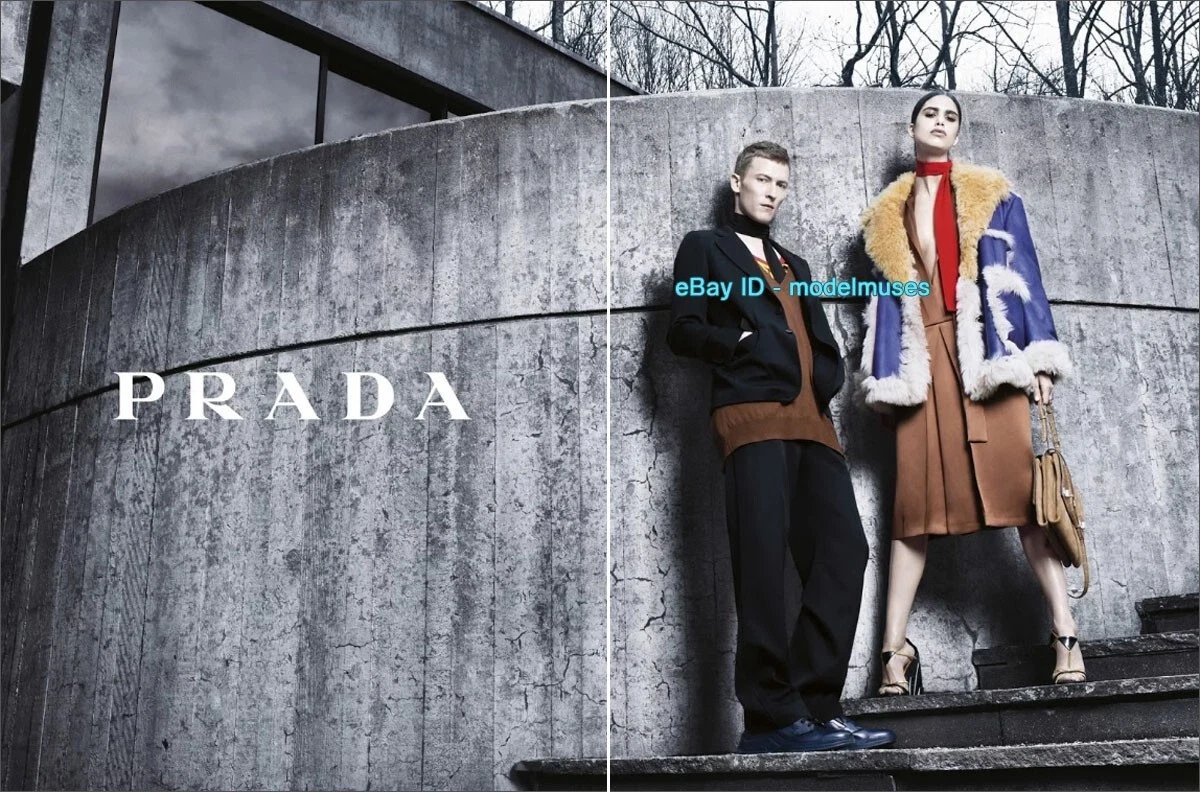 PRADA 6 PAGINE STAMPA ANNUNCIO AUTUNNO 2014 MICA ARGANARAZ caviglie donna piedi gambe