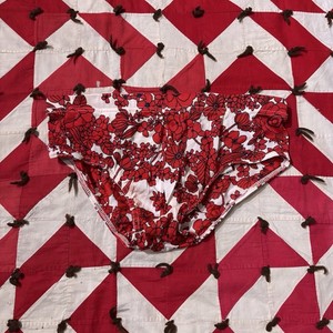 Vintage Catalina One Piece Floral Swimsuit Bottoms Polyester Red As Is