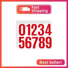 8 Sheets 4 Inch Red Number Stickers 0-9 Waterproof Vinyl Self Adhesive Numbers