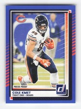 2025 Donruss #92 Cole Kmet Press Proofs Blue
