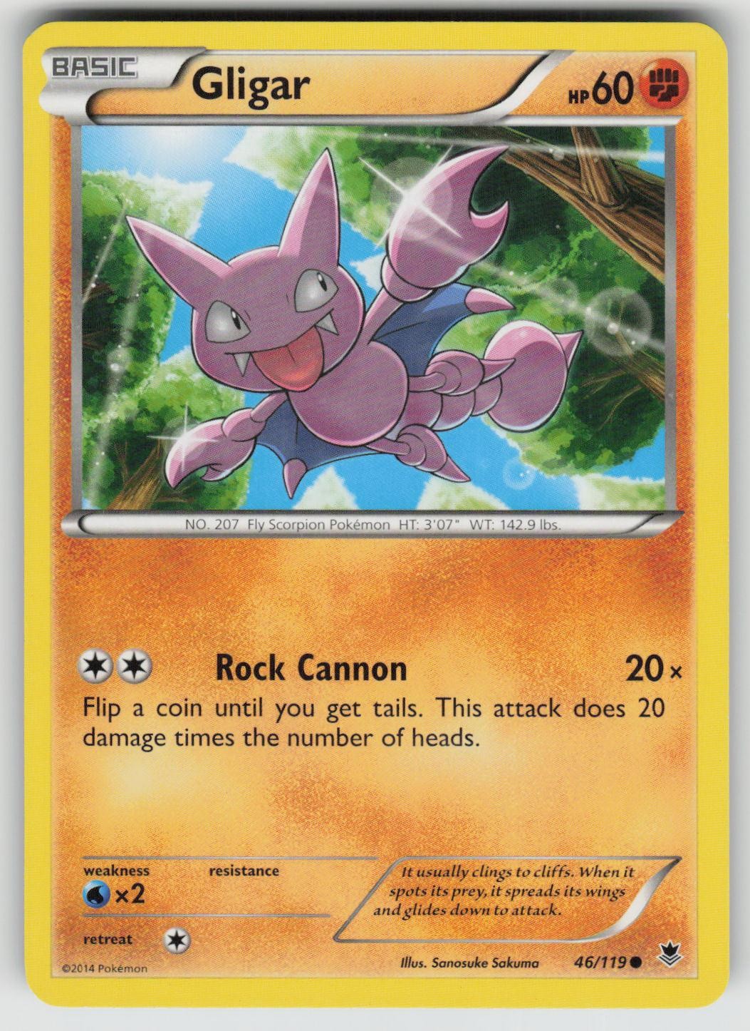 Gligar 46/119 Common Phantom Forces Pokemon Lightly Played