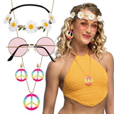 Hippie Deluxe Accessoire-Set – Flower-Power Look der 60er & 70er