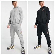 Nike Men's Multi Colour Swoosh Cargo Joggers Sweatpants Gym Slim-fit