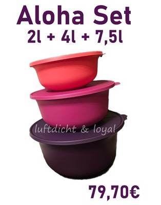Tupperware Aloha Turm Peng Schüssel Set  2l 4l 7,5l Servierschüssel Salat