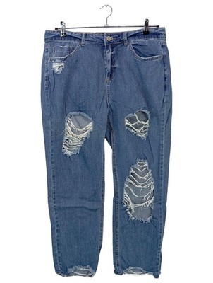 SIMPLY BE Boyfriendjeans Damen Jeans Gr. DE 46 blau Casual-Look