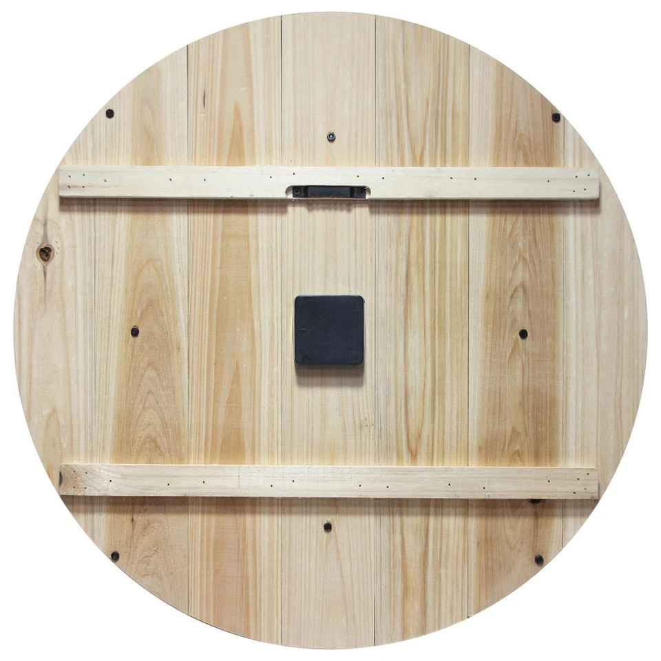 Reloj de pared decorativo de madera de 23 pulgadas marrón oscuro barril de vino marrón oscuro 23 pulgadas H x Foto 2 de 4