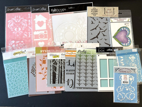 Stencil LOT of 20 Stencils Memory Box Honey Bee TCW Teresa Collins Picket Fence