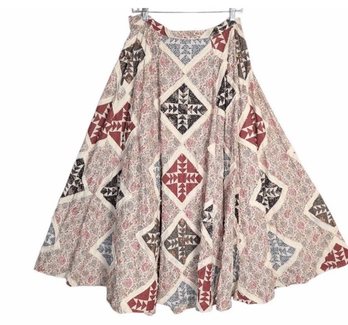 Rare Vintage Ralph Lauren Denim & Supply patchwork quilt Midi maxi skirt image 2