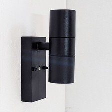 Litecraft Up & Down Outdoor Wall Light With Photocell Sensor - Black Clearance  