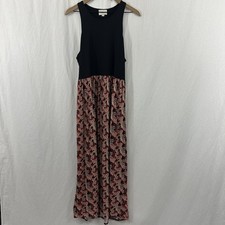 Loft Floral Crinkle Texture Sleeveless Maxi Tank Dress Womens Sz XL