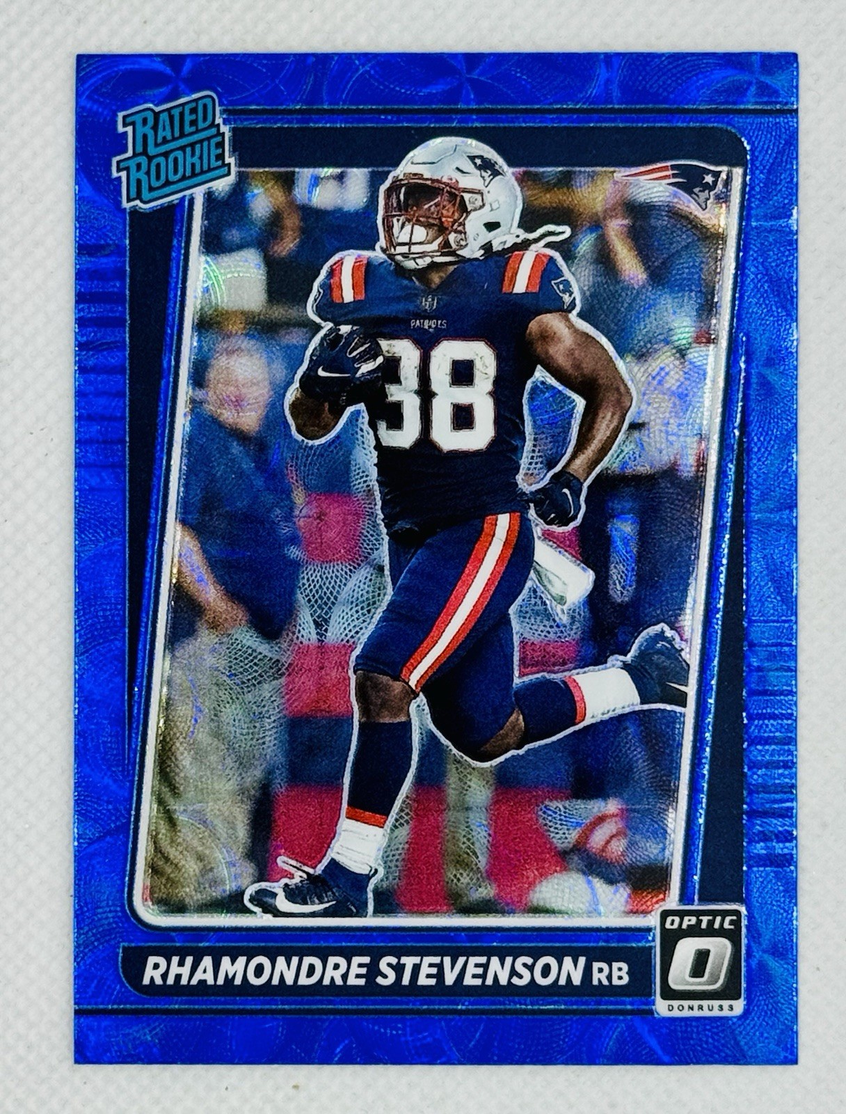 Rhamondre Stevenson 2021 Donruss Optic Blue Scope #237 RC