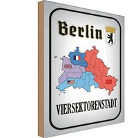 Holzschild 30X20 Cm Berlin Viersektorenstadt StraßE Stadt Deko Geschenk Holz Sch