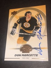 JSA DON MARCOTTE GOLD #66 AUTOGRAPHED 2023 BRUINS SIGNED CENTENNIAL CARD 098