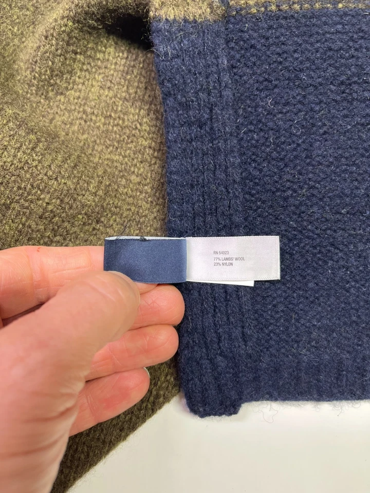 Шарф мужской GAP из шерстяной нейлоновой смеси цветной блок серый зеленый синий - Изображение 4 из 4