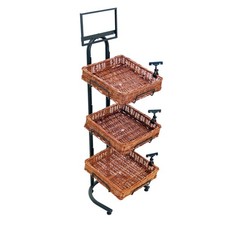 Franklin 12119 3Tier Willow Basket Display Rack