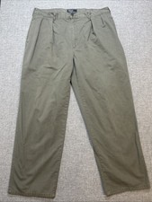 Vintage Polo Ralph Lauren Polo Chino Pants Mens 38x30 Green Relaxed Fit Pleated