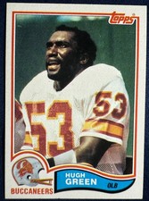 1982 TOPPS #500 HUGH GREEN (TAMPA BAY BUCCANEERS) ROOKIE FOOTBALL CARD. rookie card picture