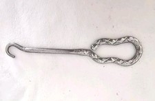 Antique 3 1/2" Metal BUTTON HOOK Silver - Advertising Store Promotion NICE 