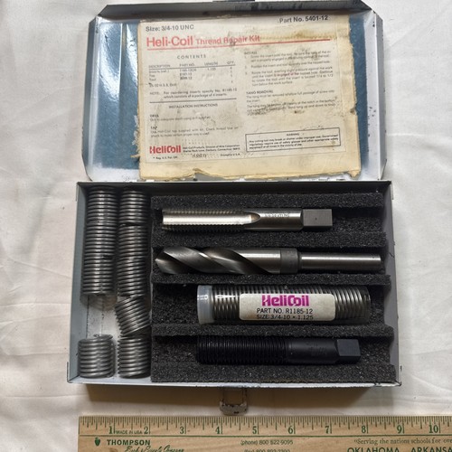 Heli-Coil Thread Repair Kit 5401-12, Tanged, 3/4"-10 Thread, Stainless Steel