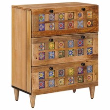 Sideboard Solid Mango Wood Modern Storage Unit Contemporary Dining Room  vidaXL