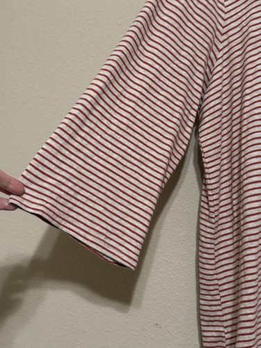 Pure Jill Women’s Top 2X Asymmetric Button Tunic Top Striped 3/4 Sleeve - Picture 3 of 10