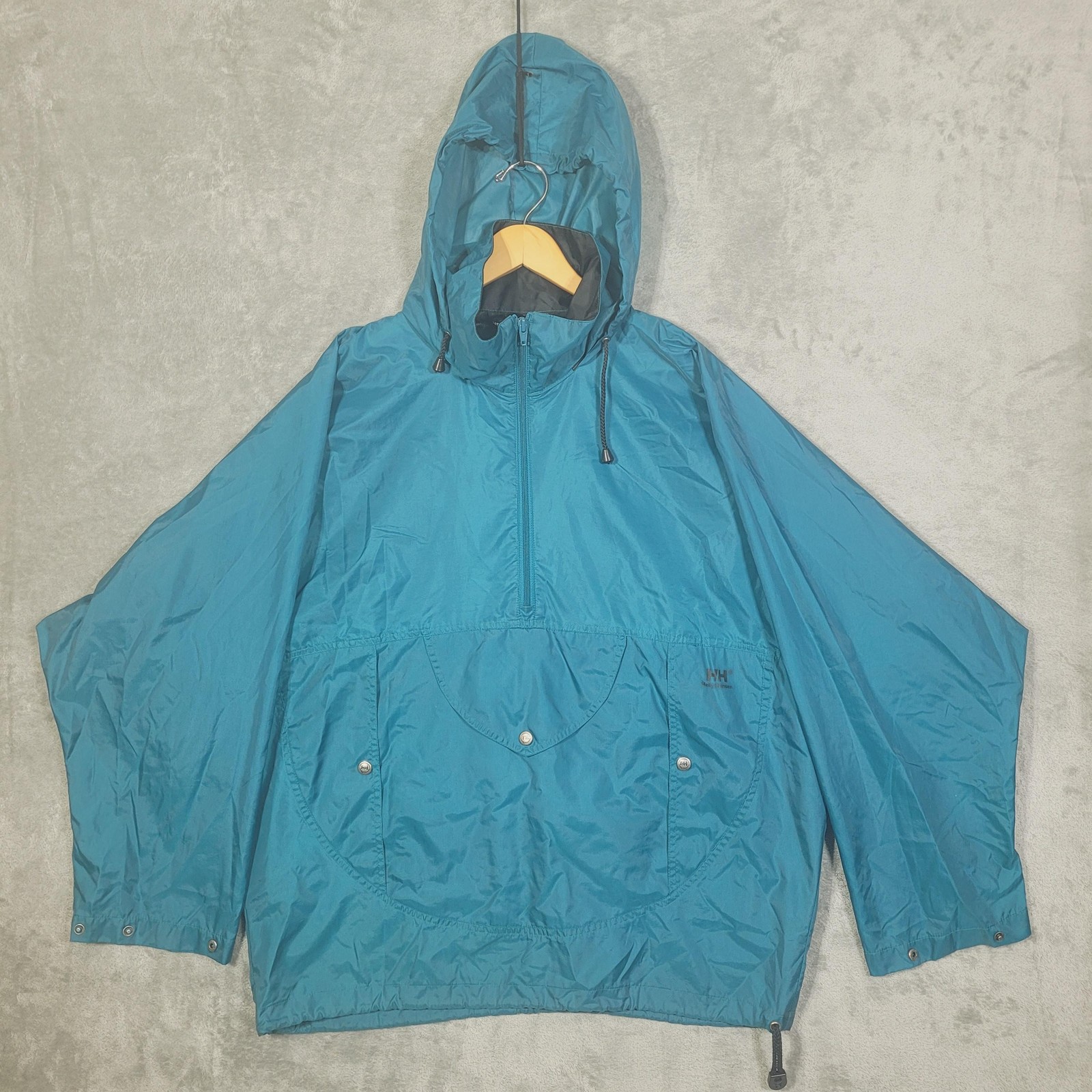 Helly Hansen Pullover Jacket Mens Small Teal Hood… - image 1