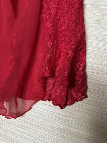 Vintage Shirley Of Hollywood Chiffon Lace Long Nightgown Full Slip Lingerie Sz L - Picture 9 of 18