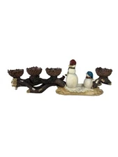 Christmas Snowman Votive Multiple 5 Candle Holder Centerpiece Tree Resin *READ