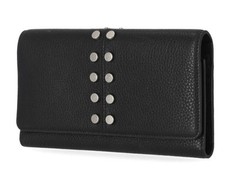 Harley Davidson Women's Double Studded Leather Clutch Wallet Black MWW008/08