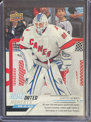 2019-20 UD Game Dated Moments #54 David Ayres EBUG Rookie Card. RC (STK 2o3)