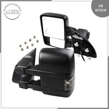 Towing Mirrors Power Heated Turn Signal Arrow Lights Fit For 08-16 Ford F250
