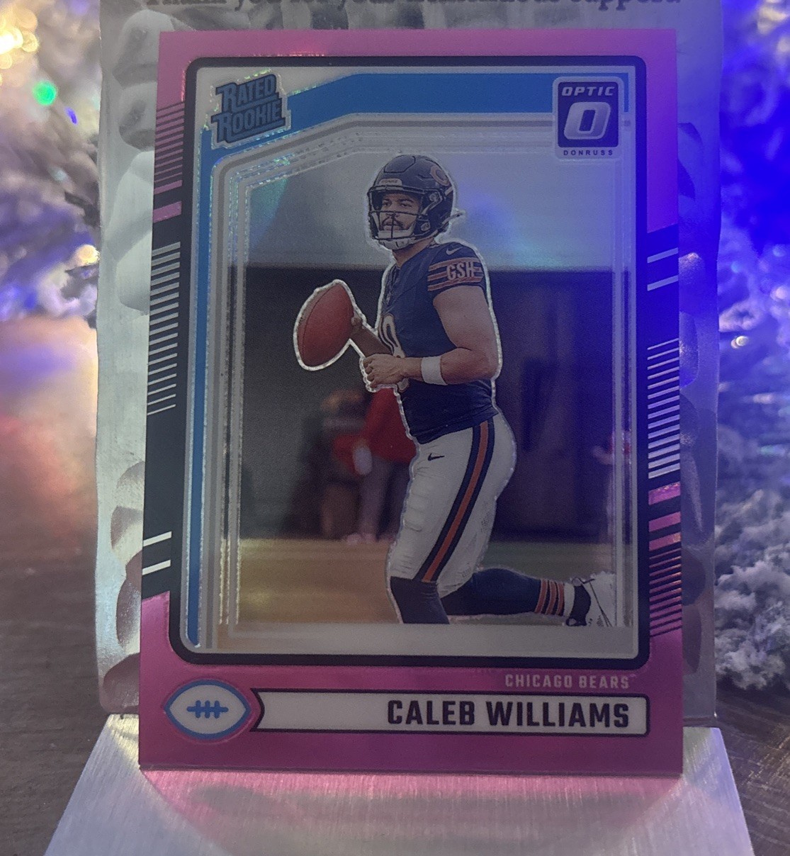 2024 Panini Donruss - Rated Rookie Caleb Williams #327 Optic Preview Pink Prizm