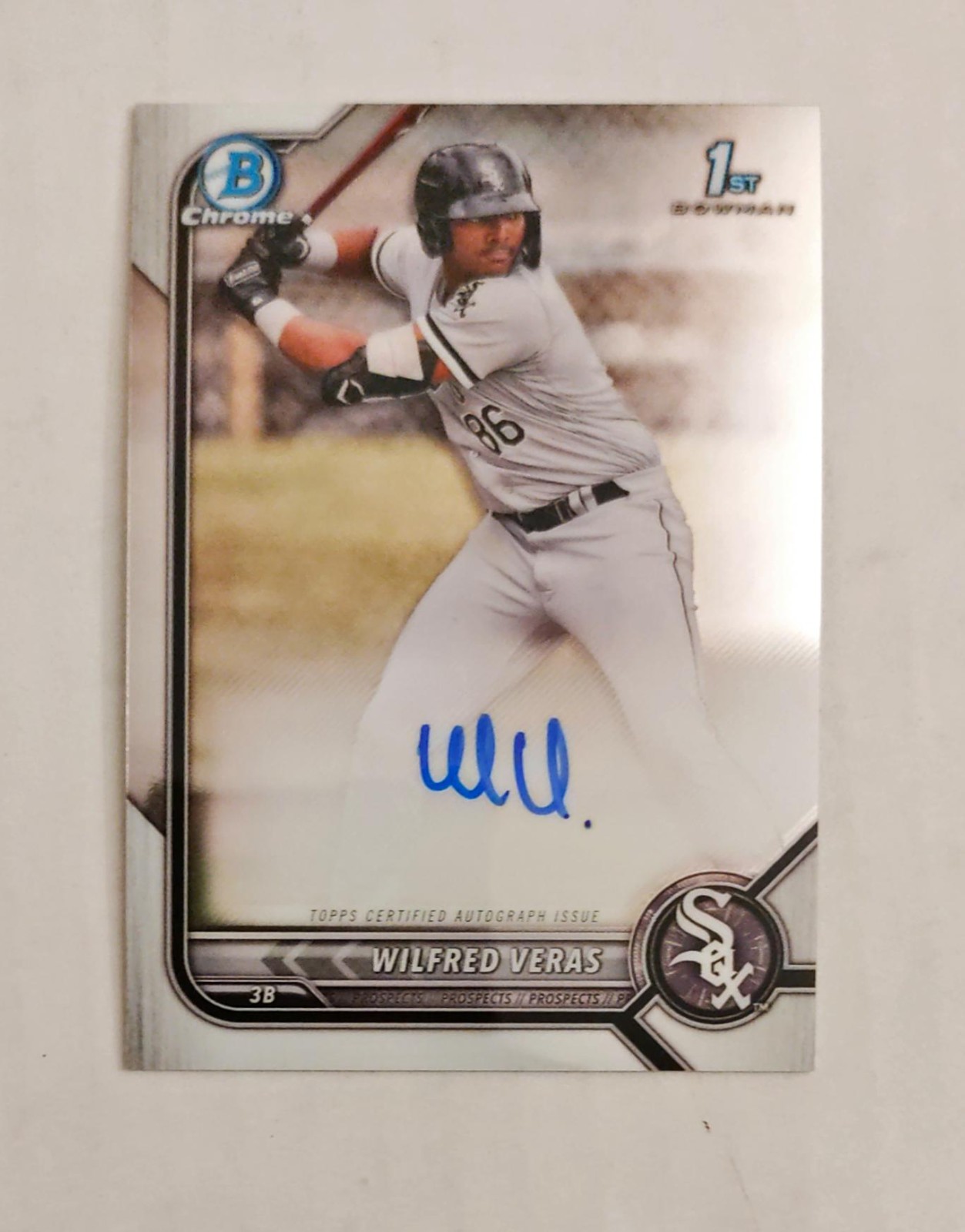 Wilfred Veras 2022 1st Bowman Chrome AUTO Prospect AUTOGRAPH White Sox RC z14
