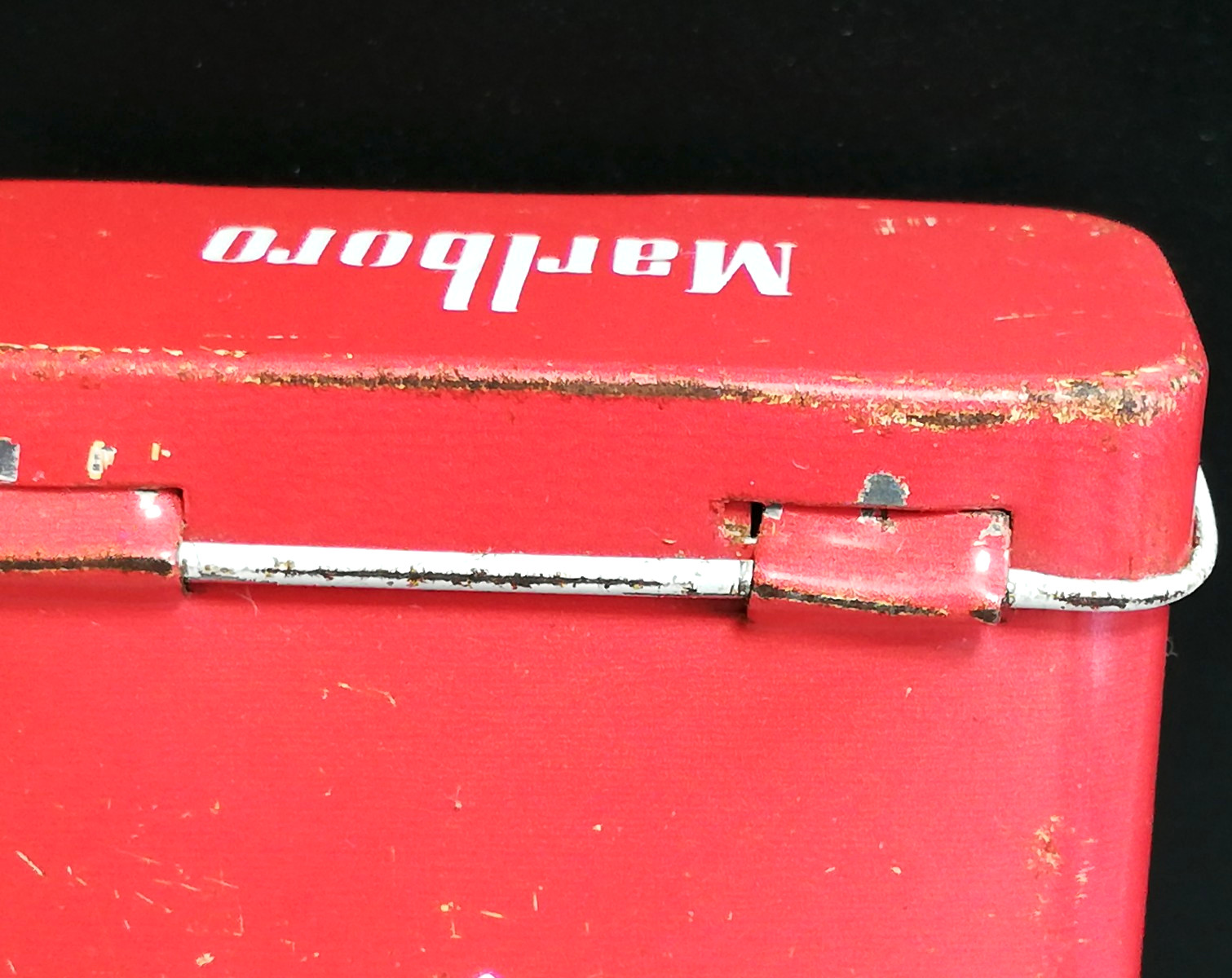 Marlboro Vintage Tin Box. Cigarette Pack. Storage Box. Hard Used