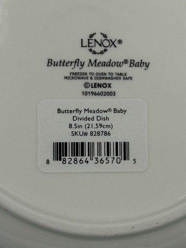 Lenox Butterfly Meadow Baby 8.5 in Divided Dish Turtle Ladybug Bee Excellent - Picture 4 of 5