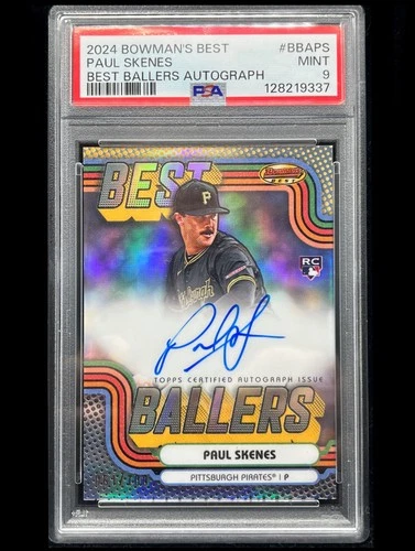 2024 Bowman’s Best Paul Skenes RC “Best Ballers” Auto #061/100 Pirates PSA 9