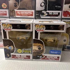 Funko Pop ! Movies Mortal Kombat - Scorpion #1058 & Sub Zero #1057 GITD