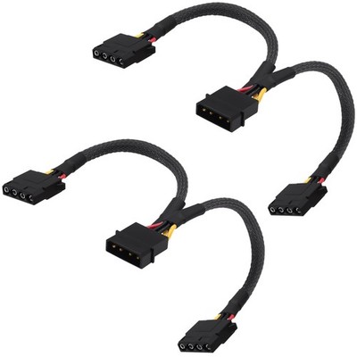 Molex 4 Pin Power Supply Y Splitter Extension Cable D Molex LP4 IDE 4 Pin 1 P...